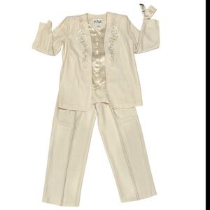 NWT Sheri Martin NY Vintage 2 Piece Beige Pantsuit, size‎ 10P.